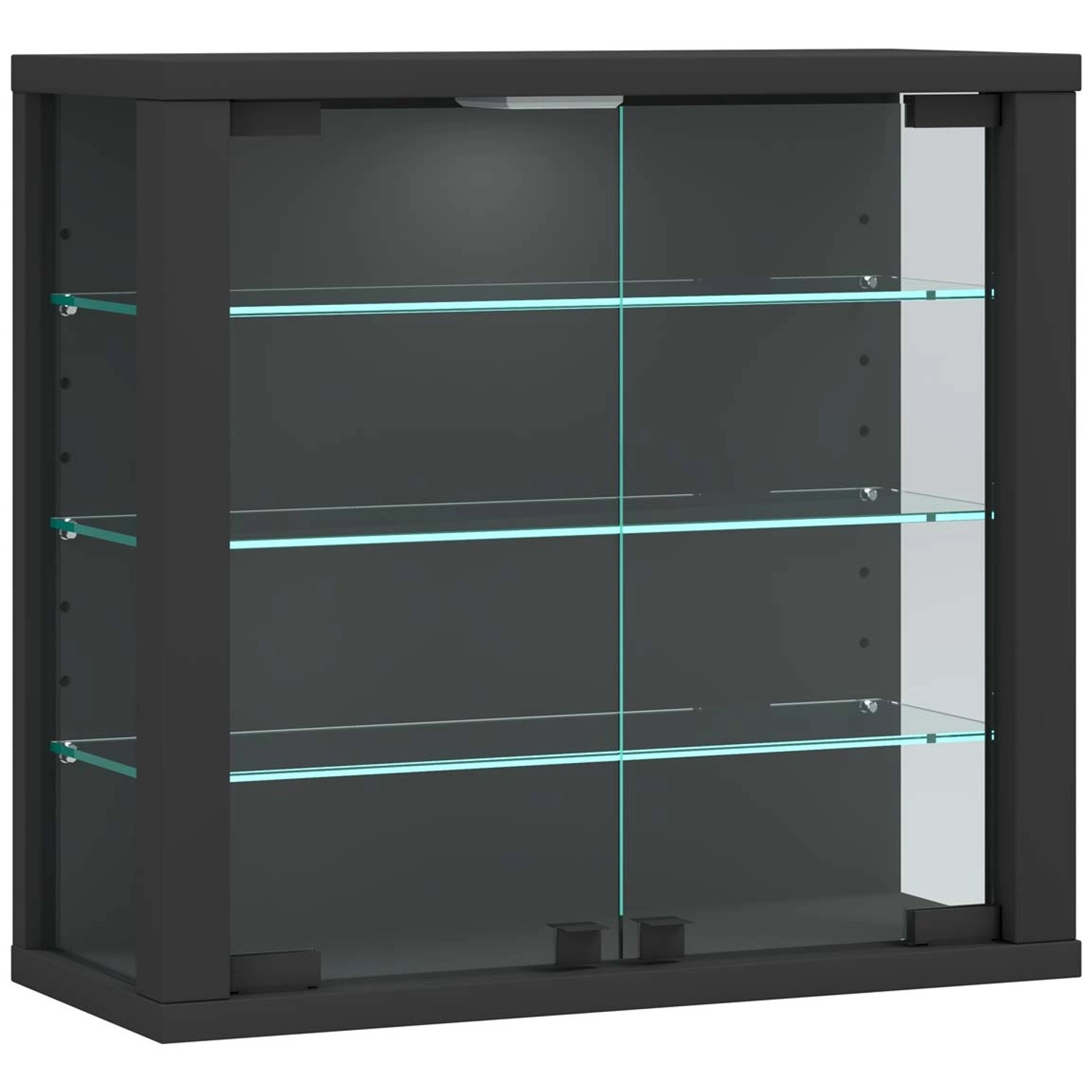ebuy24 VitrosaS Vitrinenschrank Wandhängend 2 Glastüren Anthrazit günstig online kaufen