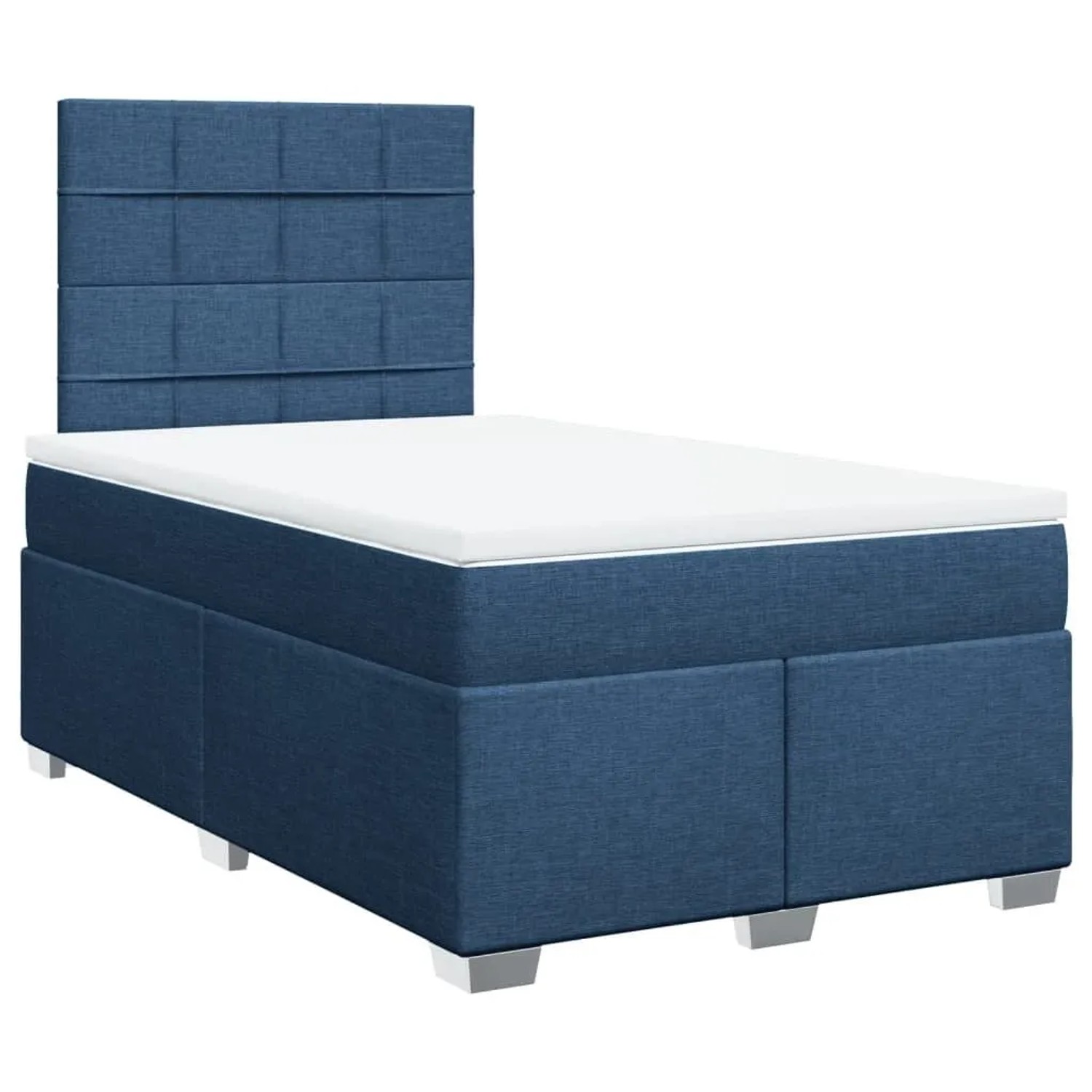 vidaXL Boxspringbett mit Matratze Blau 120x190 cm Stoff 3290433
