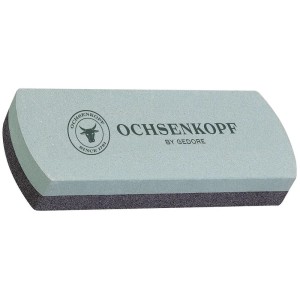 Ochsenkopf Schleifstein, Abziehstein mit zwei Körnungen zum Schärfen von Äxten und Werkzeugen.