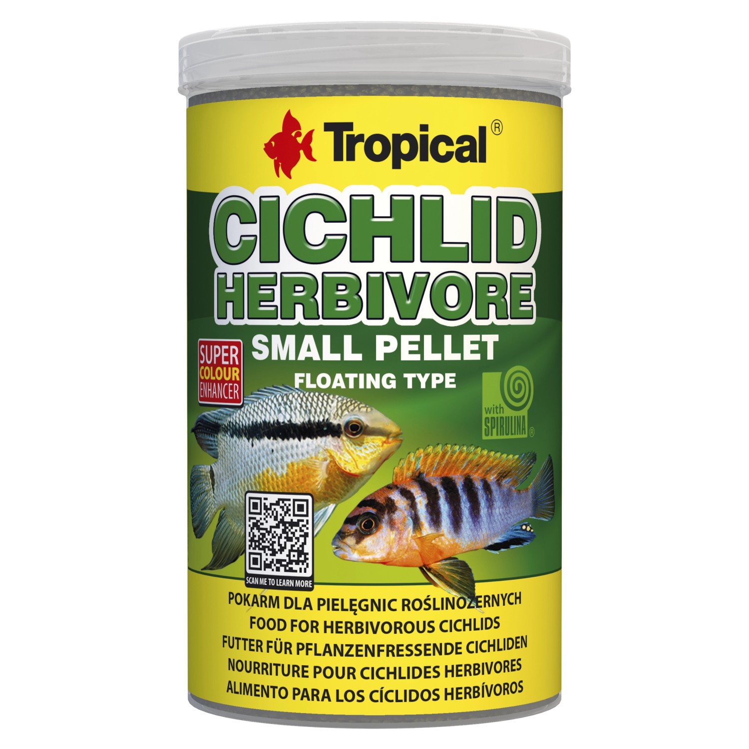 Tropical Fischfutter-Granulate Cichlid Herbivore Pellet S 1.000 ml