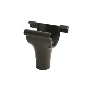 Brauner Marley Dachrinnenstutzen RG 75/53 für Kunststoff-Dachrinnen.