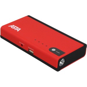 Rotes Mini Lithium Power Pack 200 A mit LED-Arbeitsleuchte für Autoelektrik.