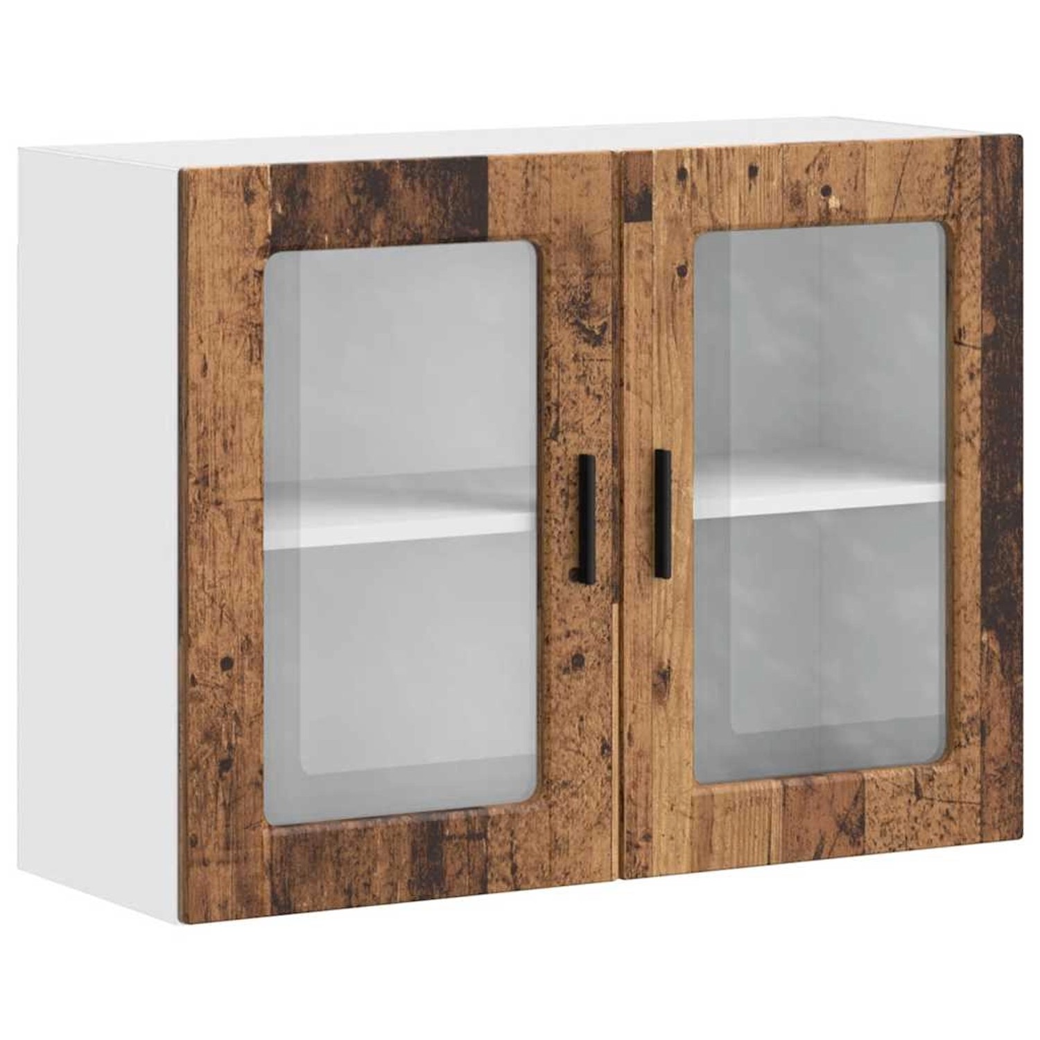 vidaXL Küchen-Hängeschrank mit Glastür Porto Altholz-Optik 854095 günstig online kaufen