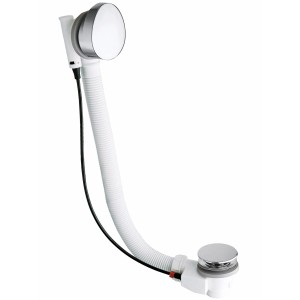 Ab- und Überlaufgarnitur für Badewannen mit Drehexcenter und erhöhtem Wasserstand.