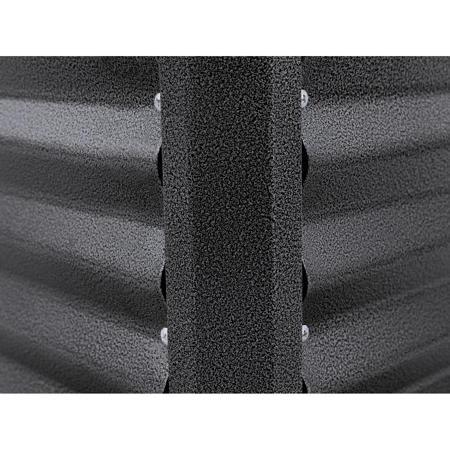 Detailansicht: Anthrazitfarbenes Metall-Hochbeet, verbunden mit Schrauben.