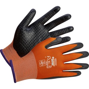 LUX Allroundhandschuhe Gr. 8, orange/schwarz, Arbeitshandschuhe für sicheren Griff und Schutz.
