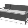 MCW Poly-Rattan Gartenbank, 3-Sitzer, braun mit creme Kissen und Stauraum, Maße.