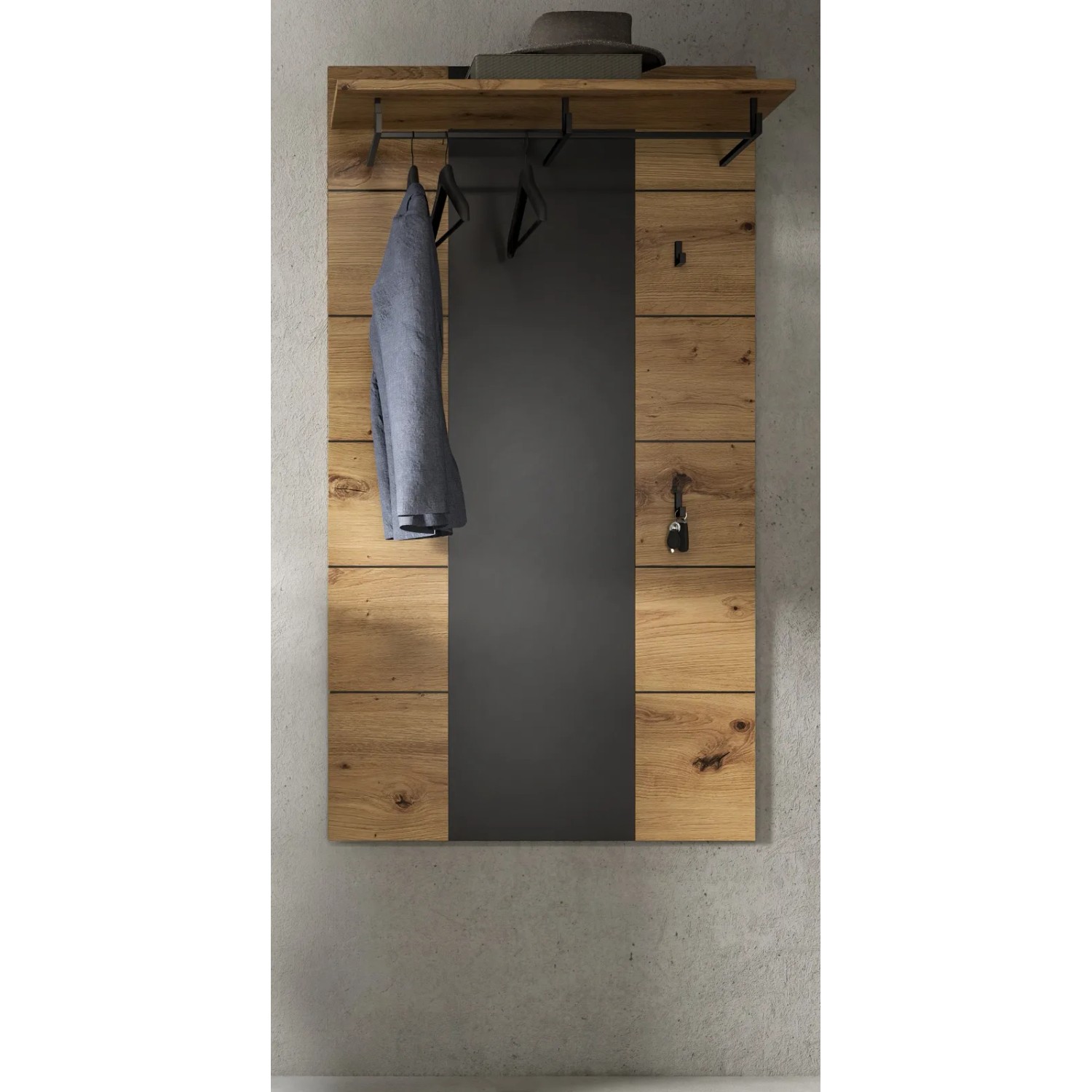 Inn.Furn Garderobenpaneel in Eiche und Grau 80 x 141 cm Cooper_2