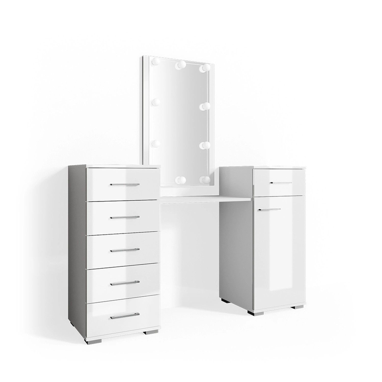 Vicco Schminktisch Zoe Weiß 140 cm mit LED Beleuchtung günstig online kaufen