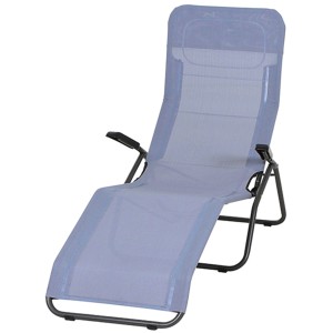 Siena Garden Kippliege Anco, blau, mit Stahlrohrgestell. Bequeme Sonnenliege für Garten und Terrasse.