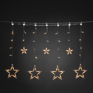 Konstsmide LED Lichtervorhang mit kleinen und großen Sternen für Innen und Außen.