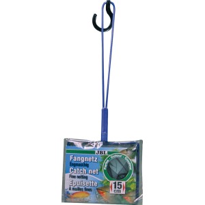JBL Aquarium Fangnetz, 15 cm, feinmaschig, mit blauem Griff zum schonenden Fischfang.