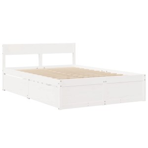 vidaXL Massivholzbett ohne Matratze Weiß 120x200 cm Kiefernholz 3282352