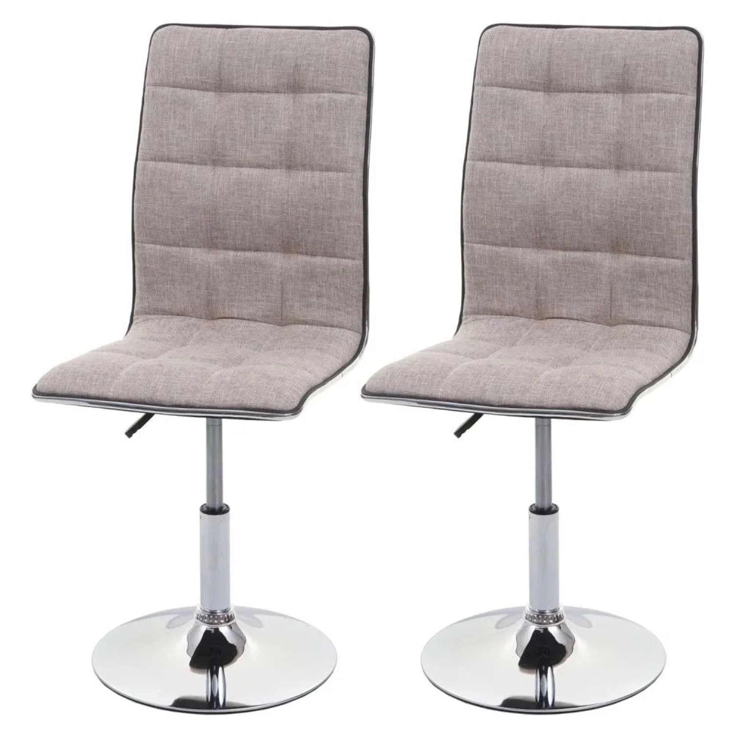 MCW Esszimmerstuhl C41 2er-Set Creme-Grau Stoff/Textil