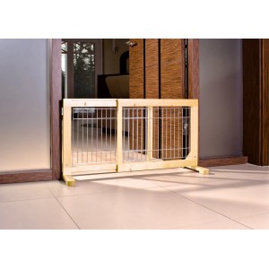 Trixie Hunde-Absperrgitter aus Holz, variabel verstellbar, für Türrahmen oder Treppen, 65-108x50 cm.