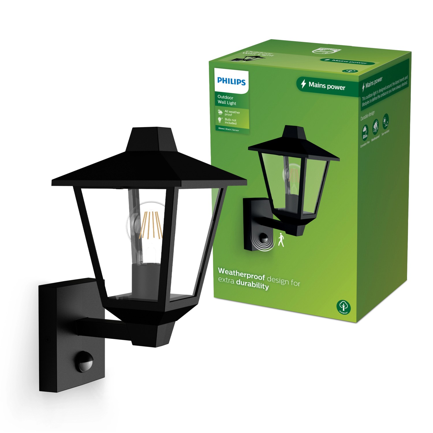Thumbnail - Philips Wandleuchte Kinno Up Sensor Schwarz