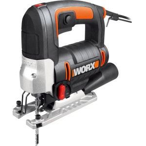 Worx Stichsäge WX478.1 mit 650 W Leistung, werkzeuglosem Sägeblattwechsel und Staubabsaugung.