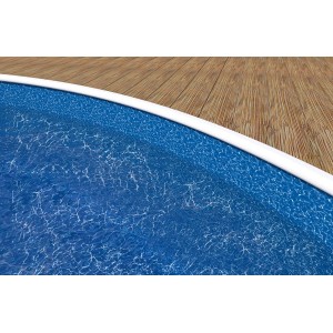 Nahaufnahme der blauen Mountfield Poolfolie (Ø 3,6 x 1,2 m) im Pool, Kategorie Poolzubehör.