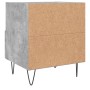 2er Set graue Nachttische (40x35x47,5 cm) aus Holzwerkstoff mit Schublade und Fach.
