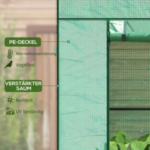 Furnicato Tomatengewächshaus Foliengewächshaus Mit Rolltor Mesh-fenster Schrägdach 196 X 77 X 197 Cm Grün