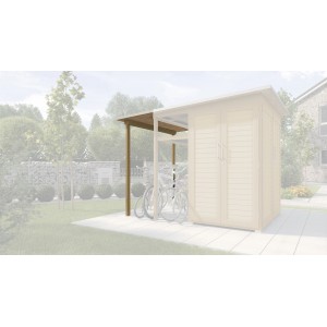 WEKA Modul Family Erweiterung für Garten Q Multi, Naturholz, zur Erweiterung des Fahrradunterstands.