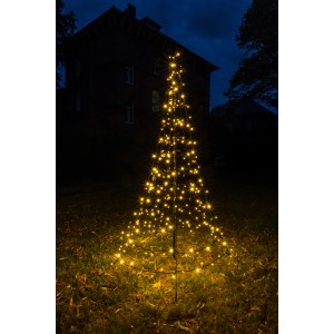Leuchtender LED-Tannenbaum Galaxy, 300 cm hoch, mit warmweißen LEDs für festliche Außen-Dekoration.