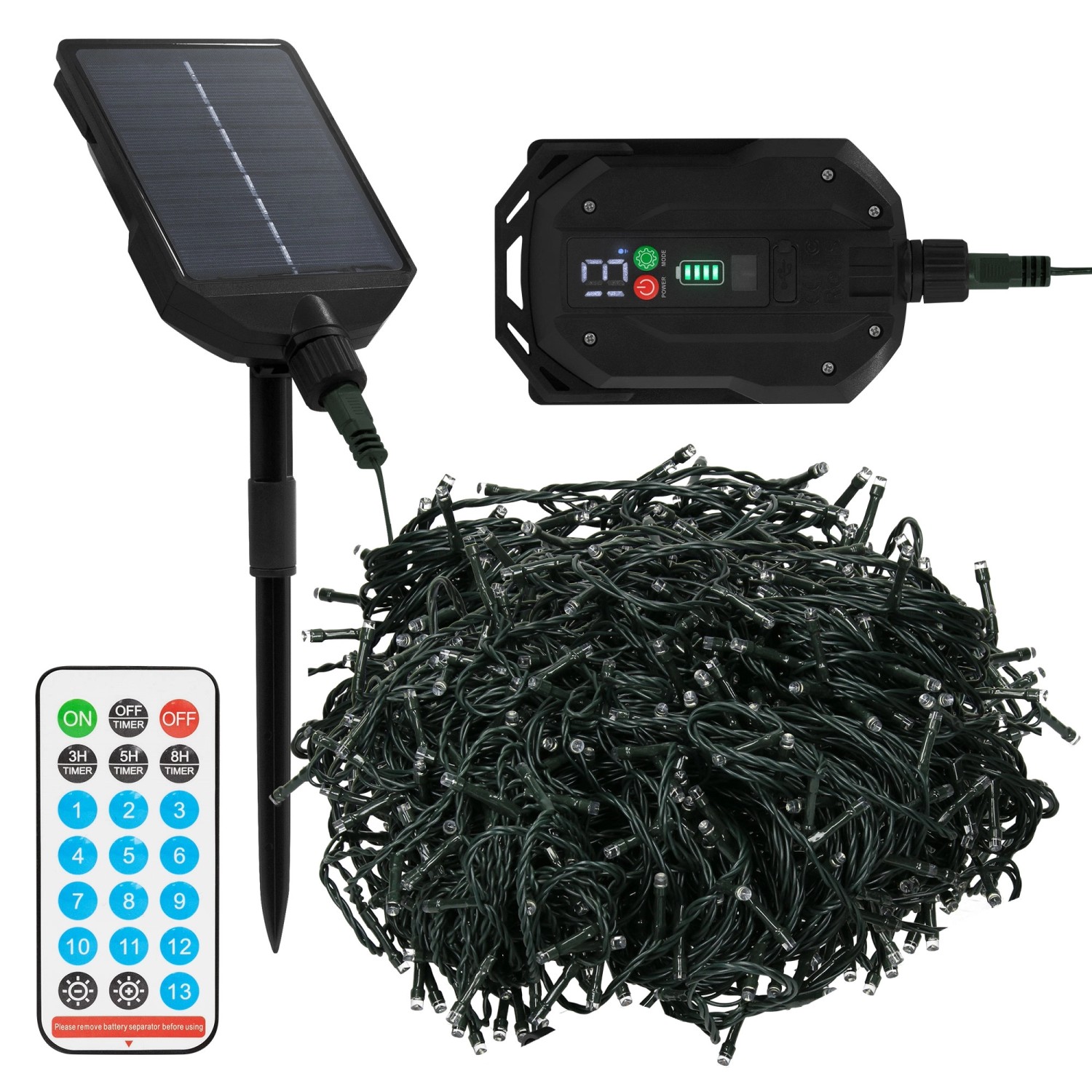 ECD Germany Solar Lichterkette Aussen 16m 800LED Warmweiß Timer 13Modi günstig online kaufen