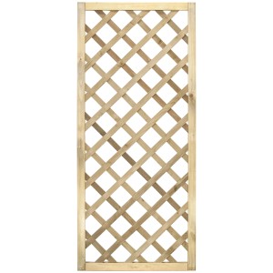 Holz Rankgitter, druckimprägniert, 180x80cm, diagonale Struktur als Kletterhilfe & Sichtschutz.