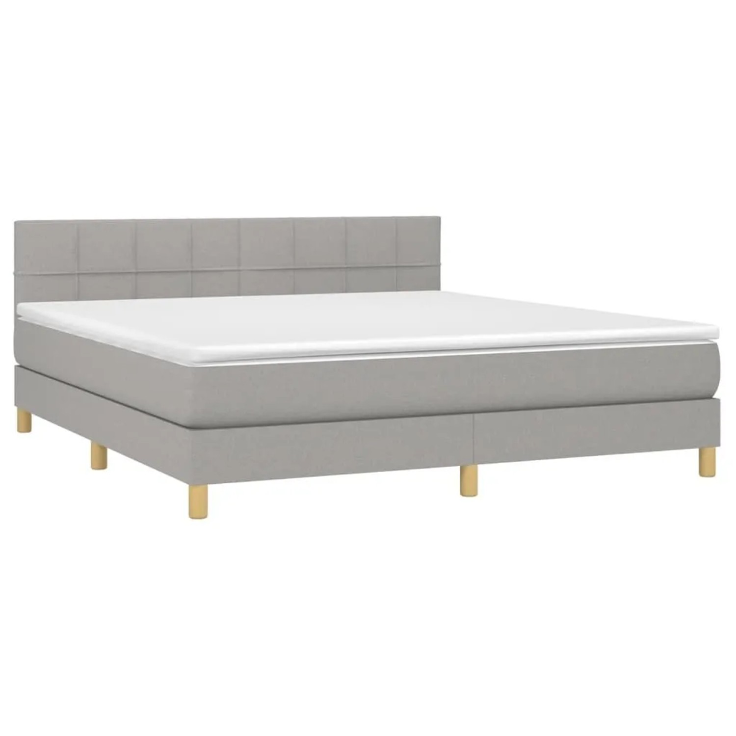 vidaXL Boxspringbett mit Matratze & LED Hellgrau 160x200 cm Stoff 3133725 günstig online kaufen