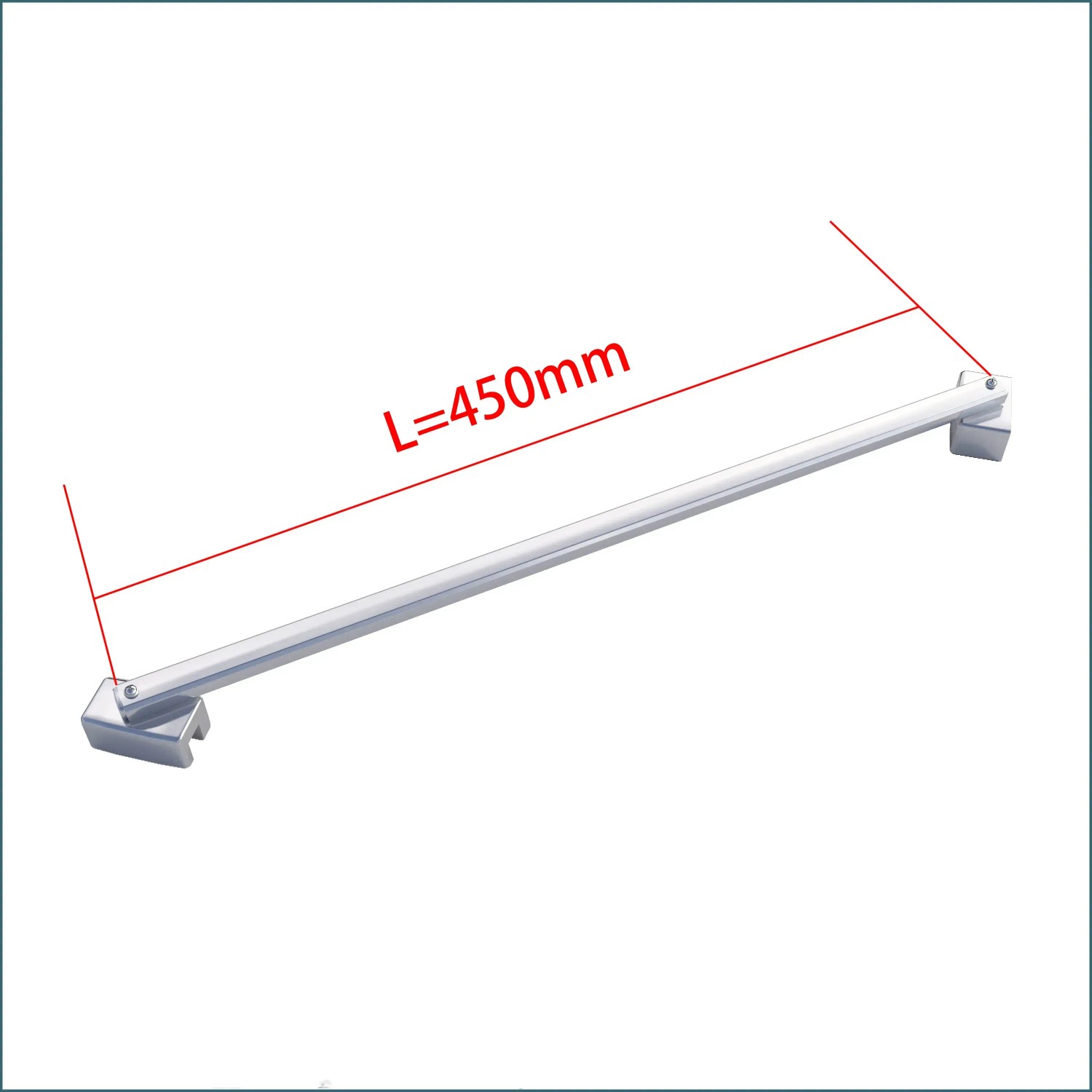 AICA Duschwand Stabilisator, 45cm Stange aus Chrom für Duschkabinen.
