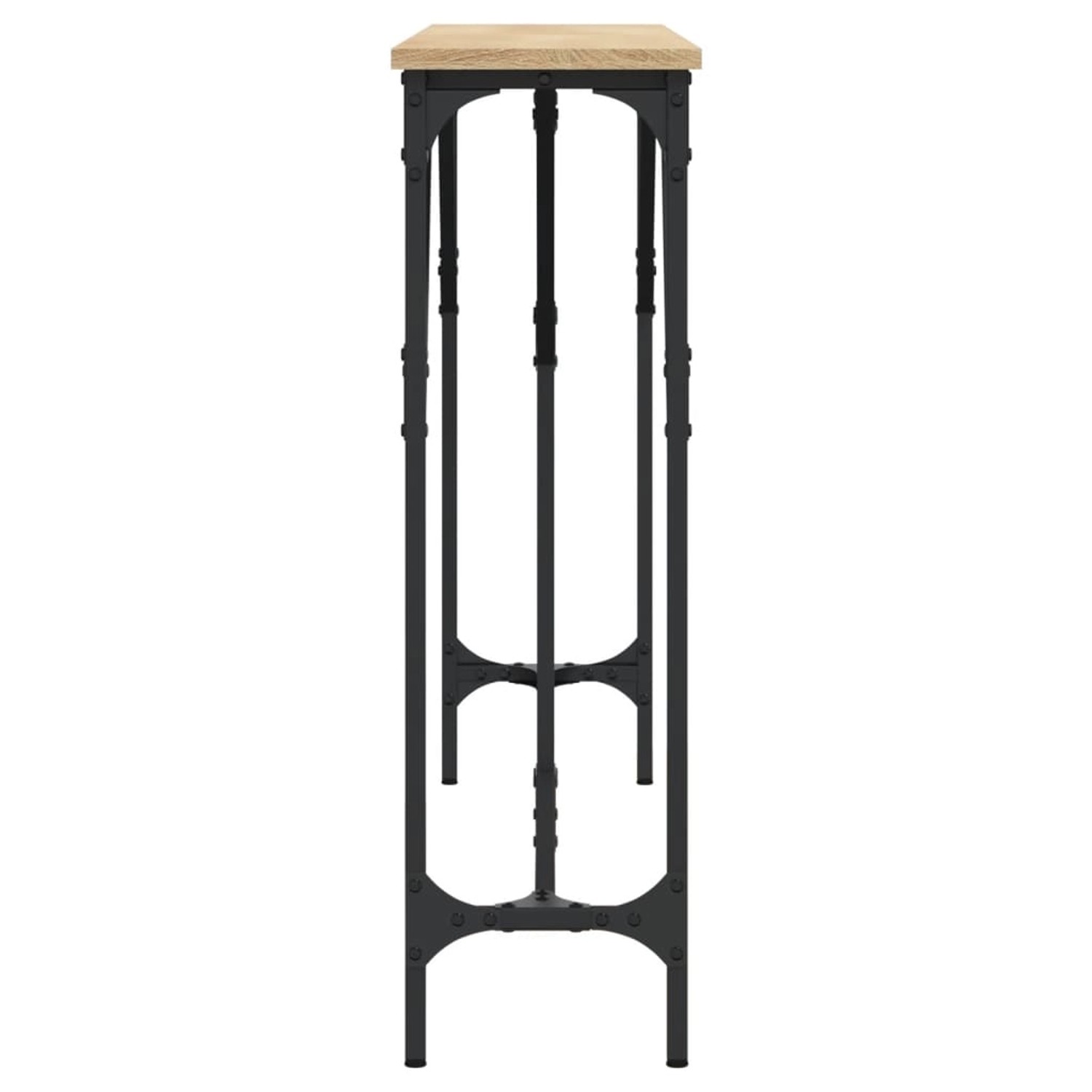 vidaXL Konsolentisch Sonoma-Eiche, 140 cm breit, mit Metallgestell. Eleganter Tisch für Flur oder Wohnzimmer.
