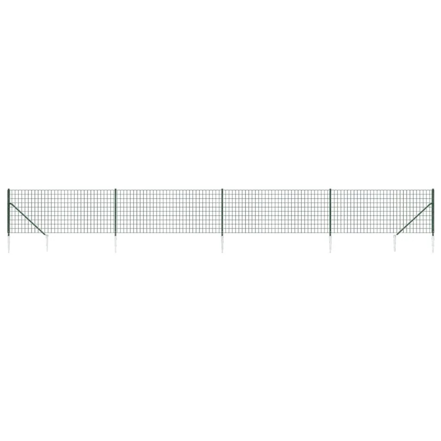 vidaXL Maschendrahtzaun mit Bodenhülsen Grün 1x10 m 154113