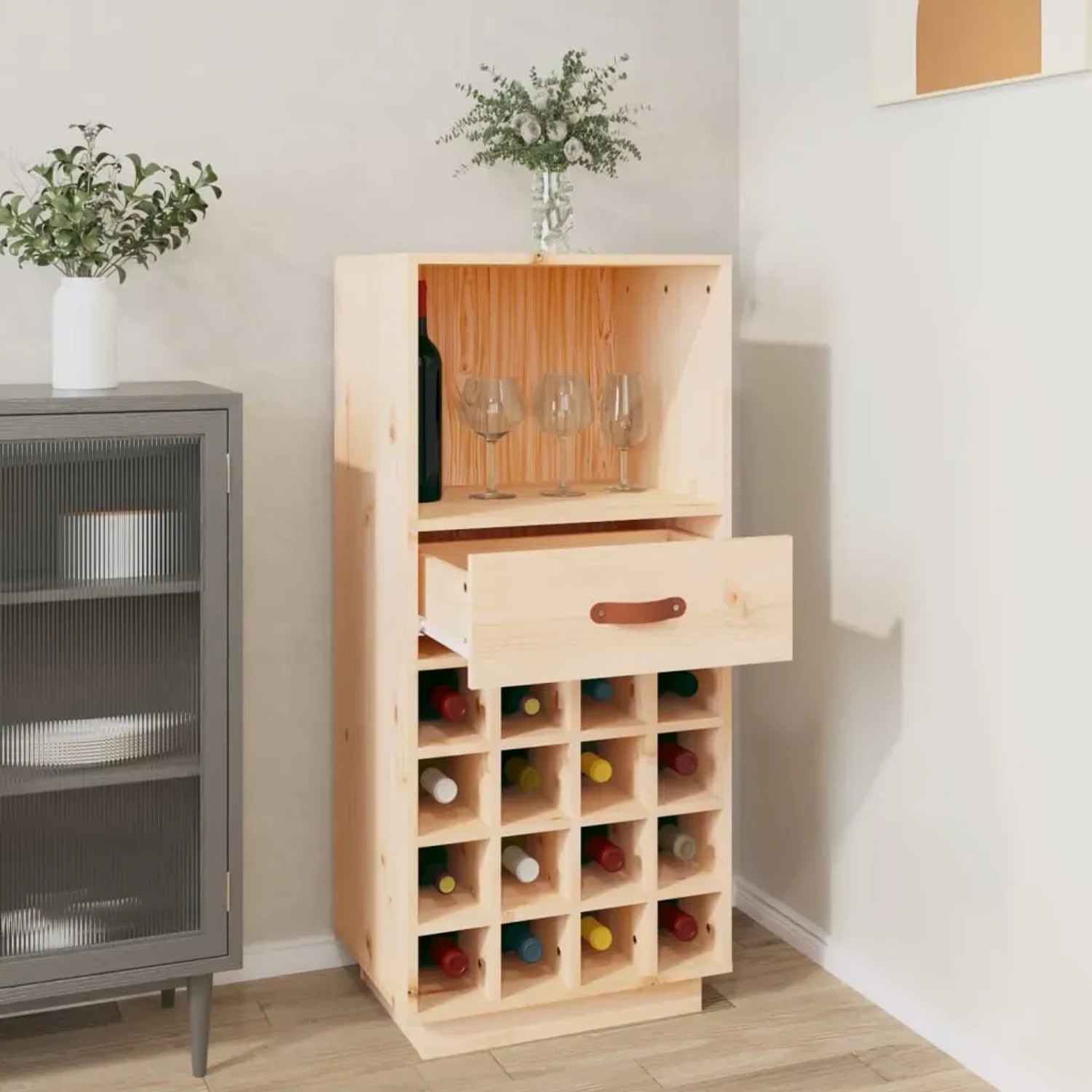 vidaXL Weinregal Massivholz Kiefer 45 x 34 x 100 cm kaufen bei OBI