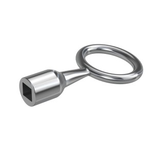 Basi Dornschlüssel mit 7 mm Innenvierkant für Kreuzgehänge und Werfgehänge.