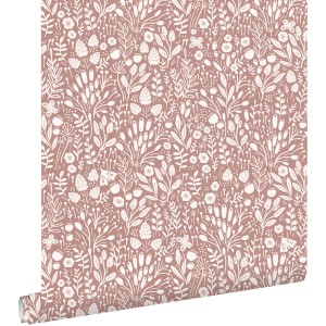 ESTAhome Tapete Blumen Altrosa 50 x 900 cm