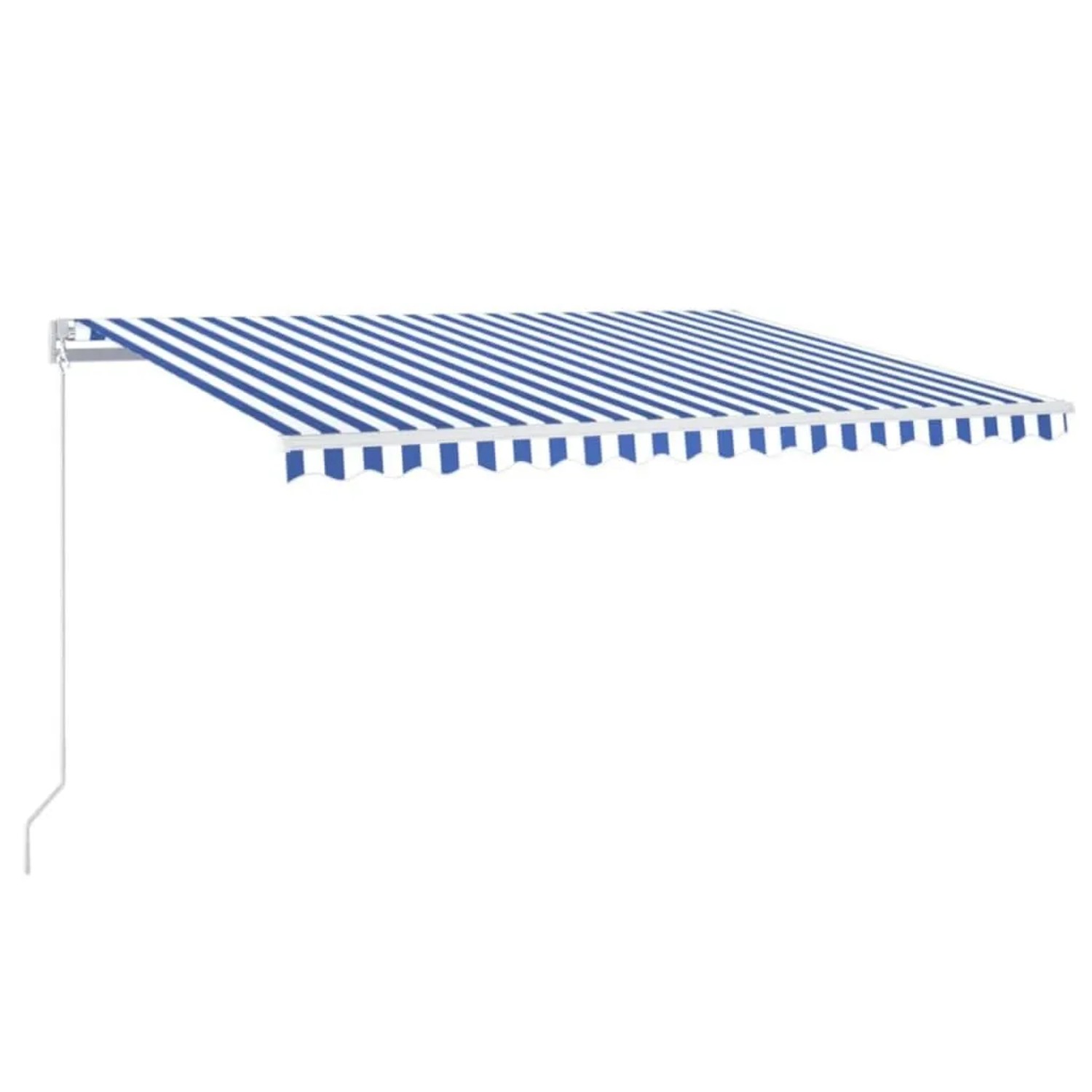vidaXL Markise Manuell Einziehbar 450x350 cm Blau und Weiß 3068996