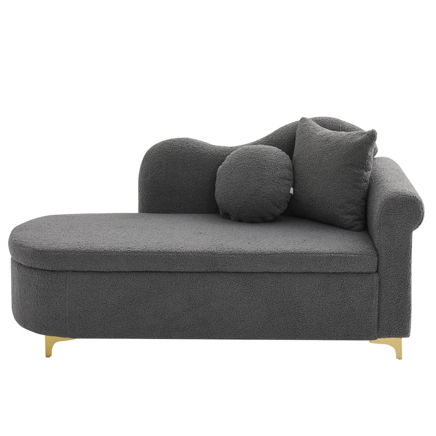 Merax Chaiselongue 134 cm Wellen Design Stauraum