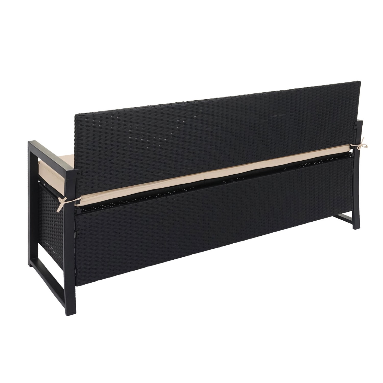 MCW Poly-Rattan 3er Sitzbank F39 anthrazit Kissen beige kaufen bei OBI