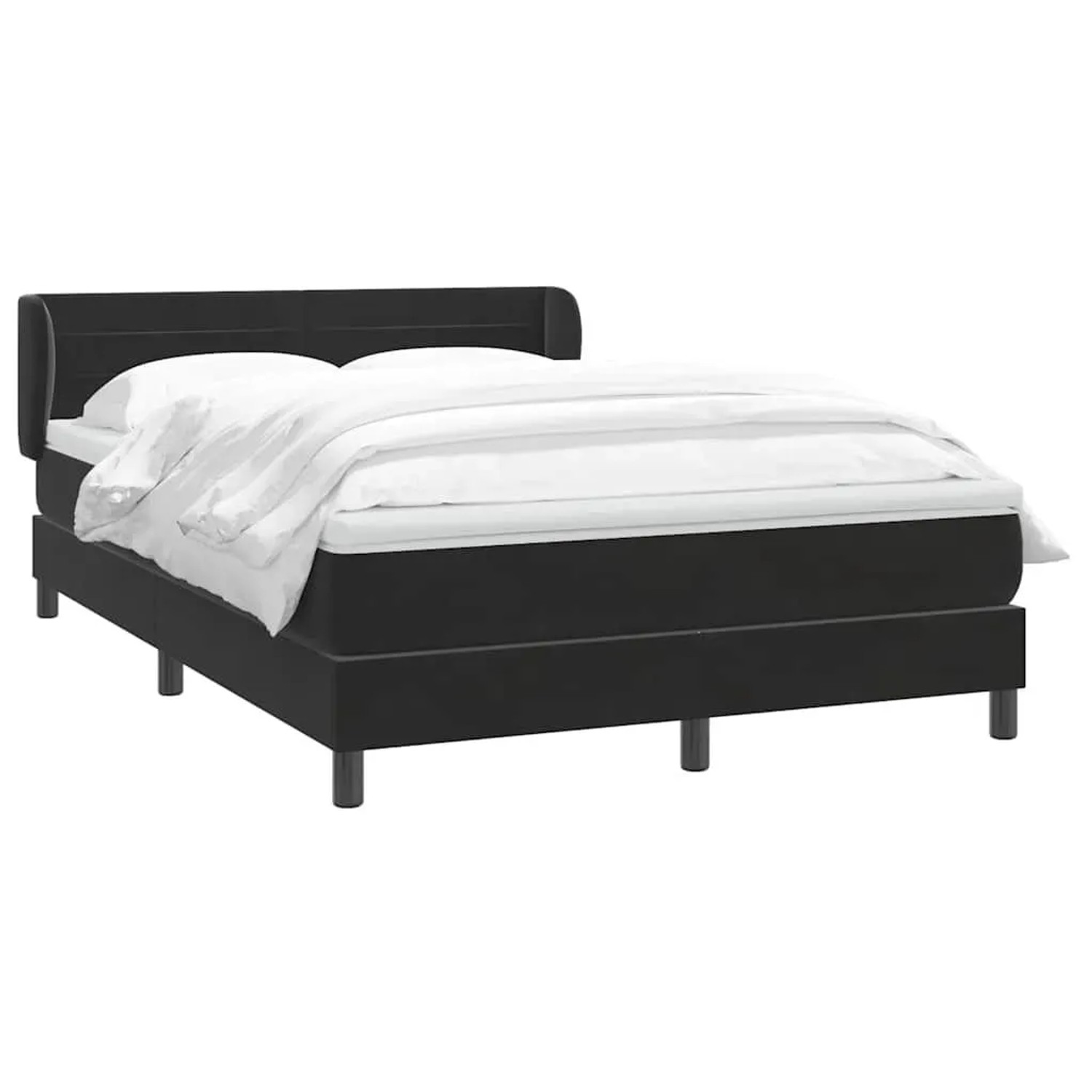 vidaXL Boxspringbett mit Matratze Schwarz 140x210 cm Samt 3317609 günstig online kaufen