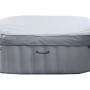 Grau-blauer, eckiger MCW Whirlpool N97 für 6 Personen, beheizbar und aufblasbar, mit Abdeckung.