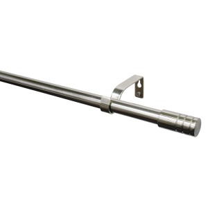 Gardinia Gardinenstangen-Set Zylinder, Edelstahl, ausziehbar von 120 cm bis 210 cm.