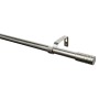 Gardinia Gardinenstangen-Set Zylinder, Edelstahl, ausziehbar von 120 cm bis 210 cm.