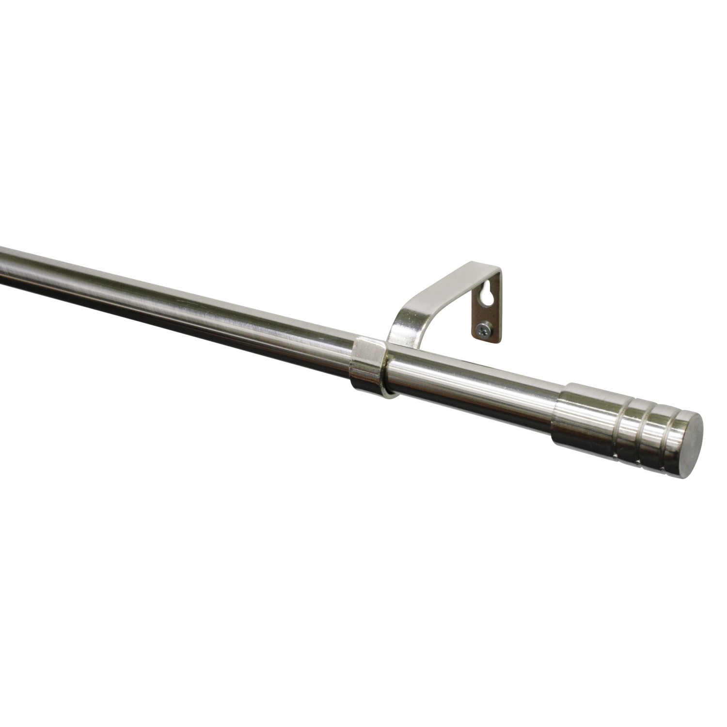 Gardinia Gardinenstangen-Set Zylinder, Edelstahl, ausziehbar von 120 cm bis 210 cm.