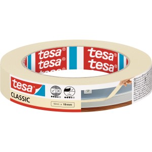 Tesa Malerband Classic, 50 m x 19 mm, für saubere Farbkanten im Innenbereich.