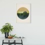 Komar Wandbild Mirrors, 50x70 cm, mit abstraktem Kreis-Design in Beige, Grün und Blau.