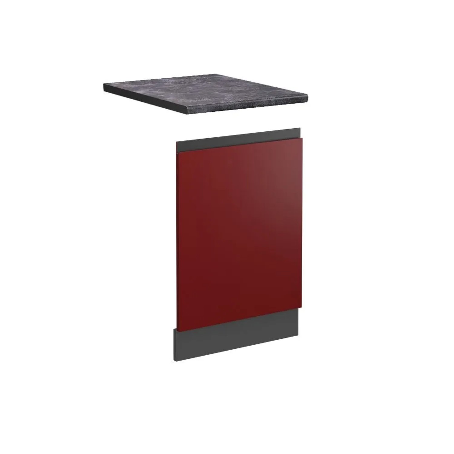 Vicco Frontblende R-Line Geschirrspüler Fronttür Rot Anthrazit 45 cm J-Shape AP Anthrazit