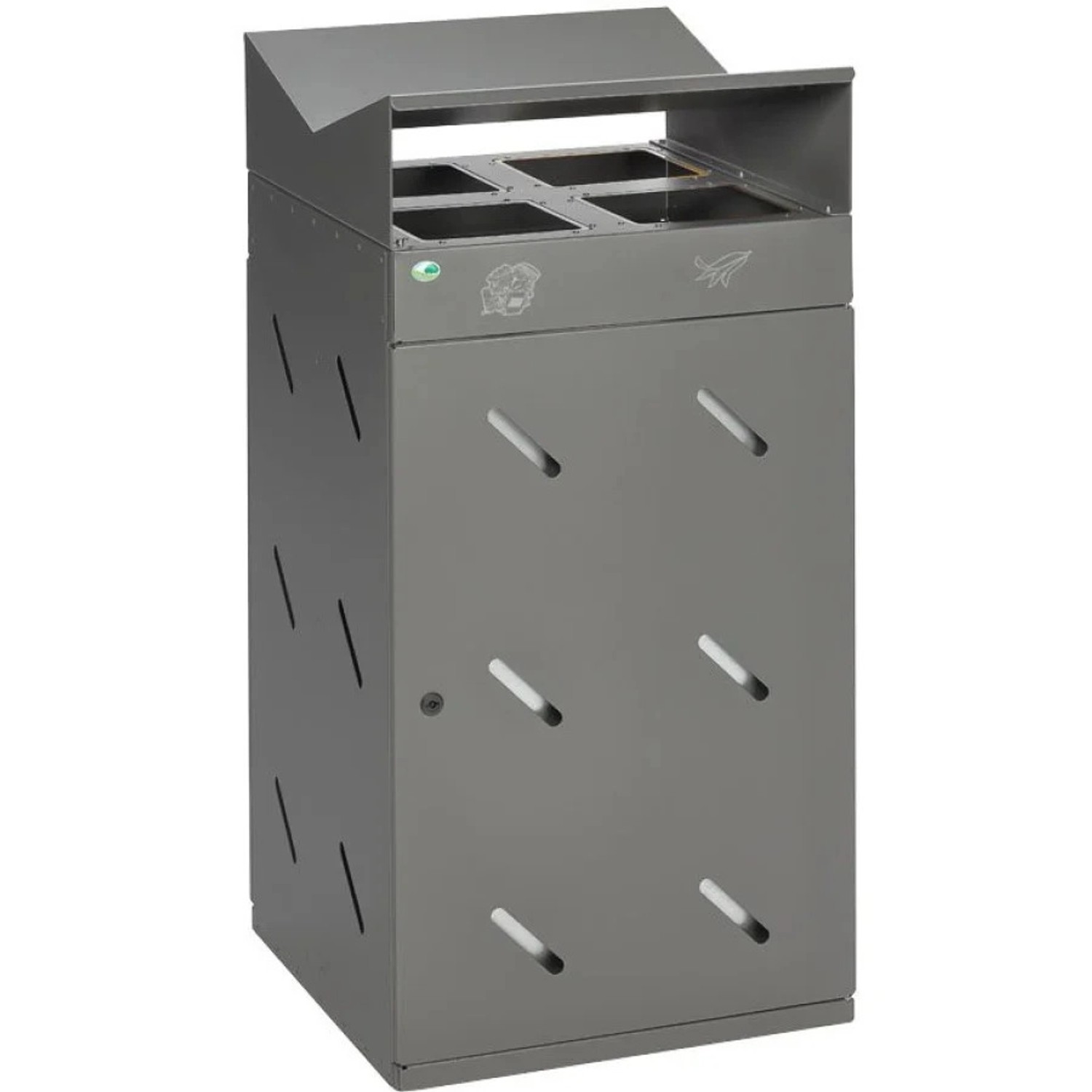 PROREGAL Robuste Wertstoffsammlstation 4 Fach Einwurf 200 Liter HxBxT 118,5 günstig online kaufen