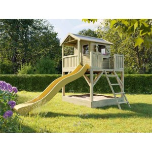Prestige Garden Stelzenhaus Funny XXL mit Sandkasten KDI Inklusive Rutsche Gelb