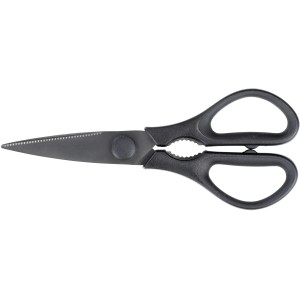 Wenko Küchenschere Sico, 21cm, schwarz, mit ergonomischem Griff und gezackten Klingen.