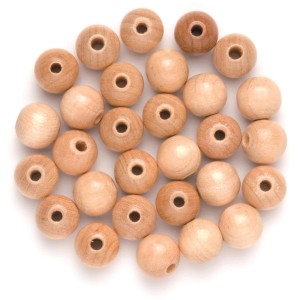 Holzperlen, Ø 6mm, 118 Stück, Natur, FSC® zertifiziert, für Schmuckbasteln.